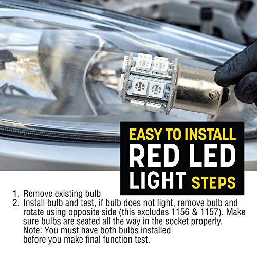 Pilot Automotive (IL-7443R-15-AM) Red 15-SMD LED Turn/Tail Light Bulb - 2 Piece - Image 4