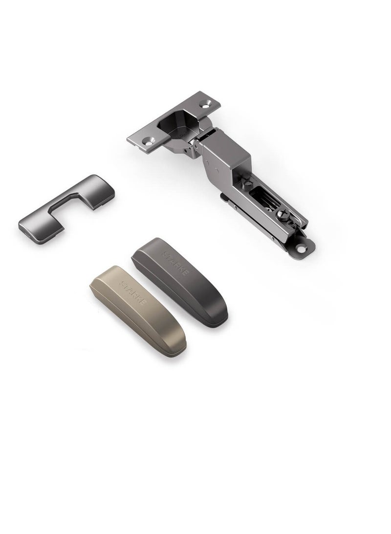 STARKE Pack of 1 Inset Soft Close Cabinet Wingless Hinge -Black Electroplated, 95 Degree Opening Angle, 16-25mm Application, Strong Hydraulic System - Grey Protective Cover & Screws included. - Image 2