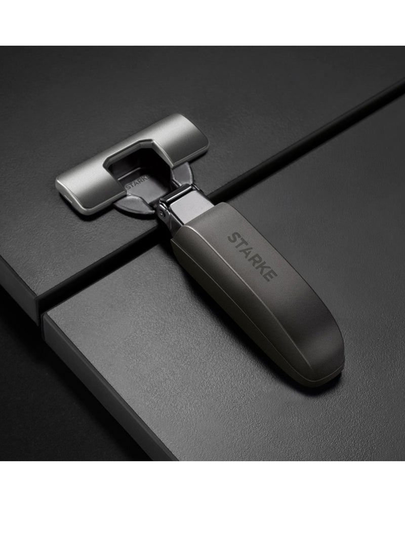 STARKE Pack of 1 Inset Soft Close Cabinet Wingless Hinge -Black Electroplated, 95 Degree Opening Angle, 16-25mm Application, Strong Hydraulic System - Grey Protective Cover & Screws included. - Image 3