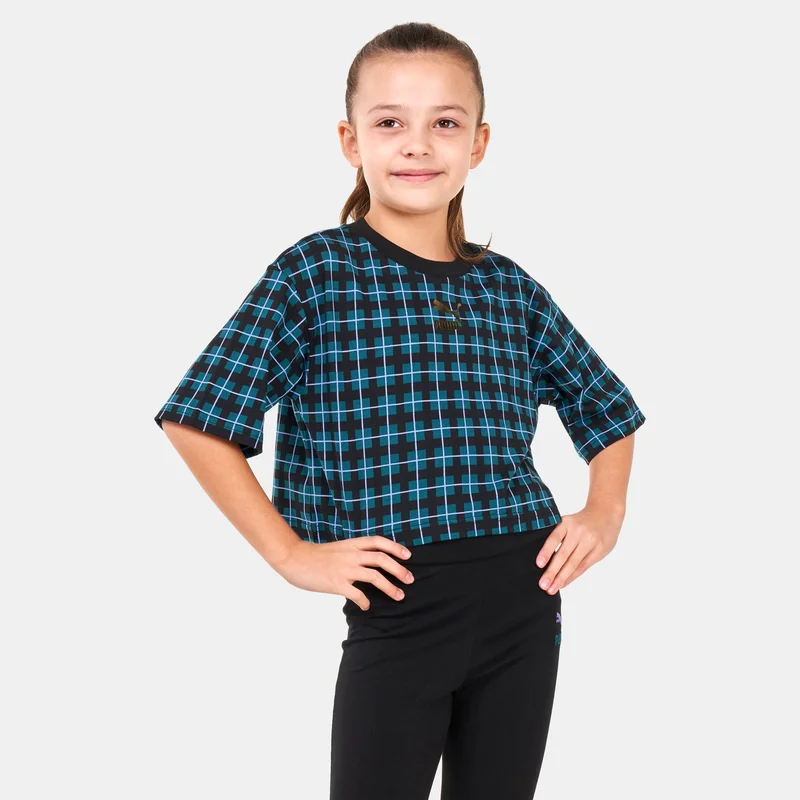 بوما تيشيرت مطبوع بالكامل بتصميم كلاسيك للأطفال بتسعينيات القرن الماضي