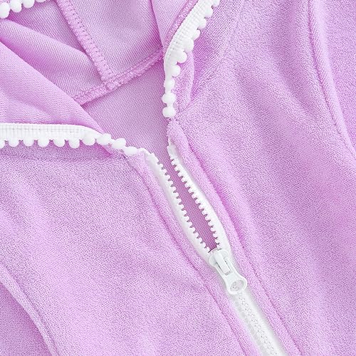 Mubineo Toddler Girl Long Sleeve Swimsuit Beach Dress Cute Cover Ups Ruffle Bathing Suit Cover Up Kimono Kids Swimwear (Purple, 2-3 Years) - Image 5