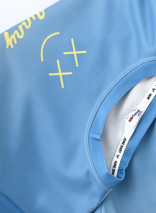 بيبي كلو طقم تيشيرت وشورت أزرق أنيق بتدرج لوني - Image 4