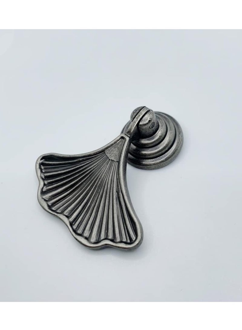 SYOSI Knob Handles for Furniture, Antique Silver Drop Pendant Pull Handle Fashion Ginkgo Leaf Shape Dresser Knobs for Kitchen Bathroom Cabinet Door Drawer 4 pcs - Image 5