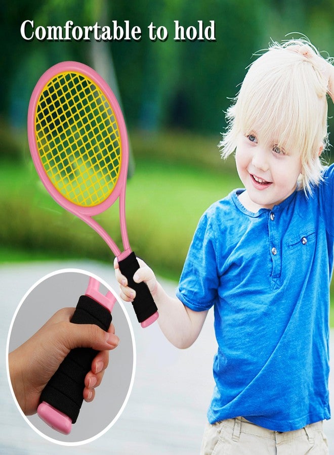 Ppbmocw Toddler Tennis Racket,17inchs Kids Tennis Racket Age 3-15,Kids Tennis Set Include Two Rackets,Four Badminton Shuttlecocks,Two Tennis Balls,Two Sponge Balls and A Carrying Bag(Blue&Pink) - Image 3