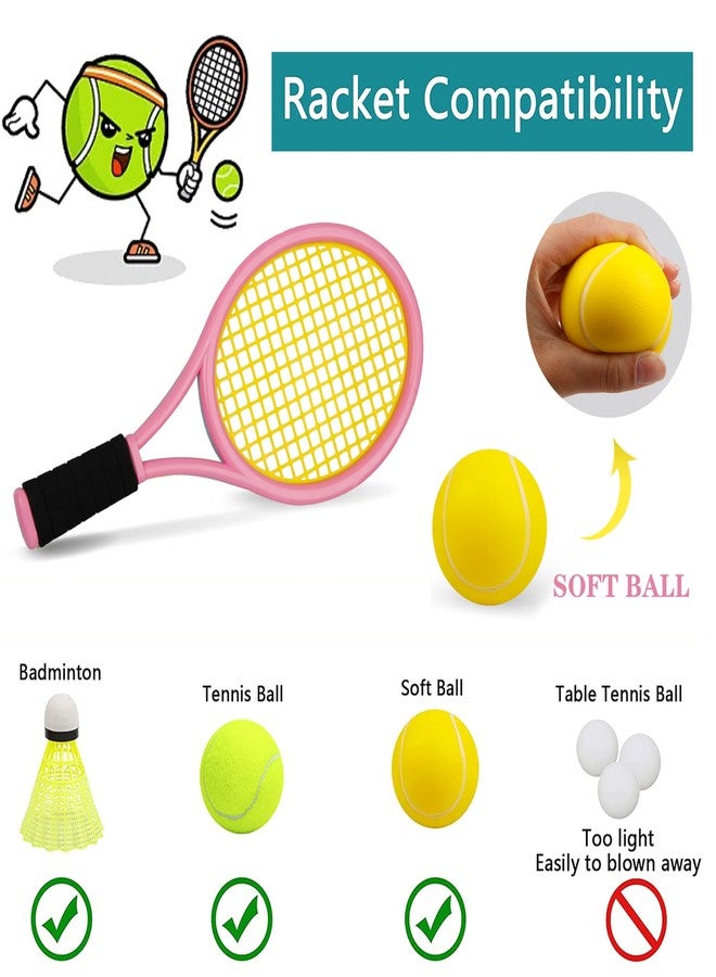Ppbmocw Toddler Tennis Racket,17inchs Kids Tennis Racket Age 3-15,Kids Tennis Set Include Two Rackets,Four Badminton Shuttlecocks,Two Tennis Balls,Two Sponge Balls and A Carrying Bag(Blue&Pink) - Image 5