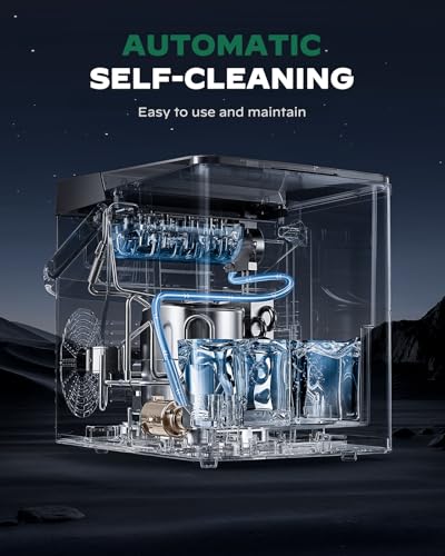 Silonn Boost Ice Maker with Innovative 2.5L Ice Basket & 1.8L Water Tank, 9 Bullet Ice Cubes in 6 Mins, Countertop Ice Maker with LED Touch Control, Self-Cleaning Ice Machine, 2 Ice Sizes - Image 5