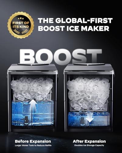 Silonn Boost Ice Maker with Innovative 2.5L Ice Basket & 1.8L Water Tank, 9 Bullet Ice Cubes in 6 Mins, Countertop Ice Maker with LED Touch Control, Self-Cleaning Ice Machine, 2 Ice Sizes - Image 2