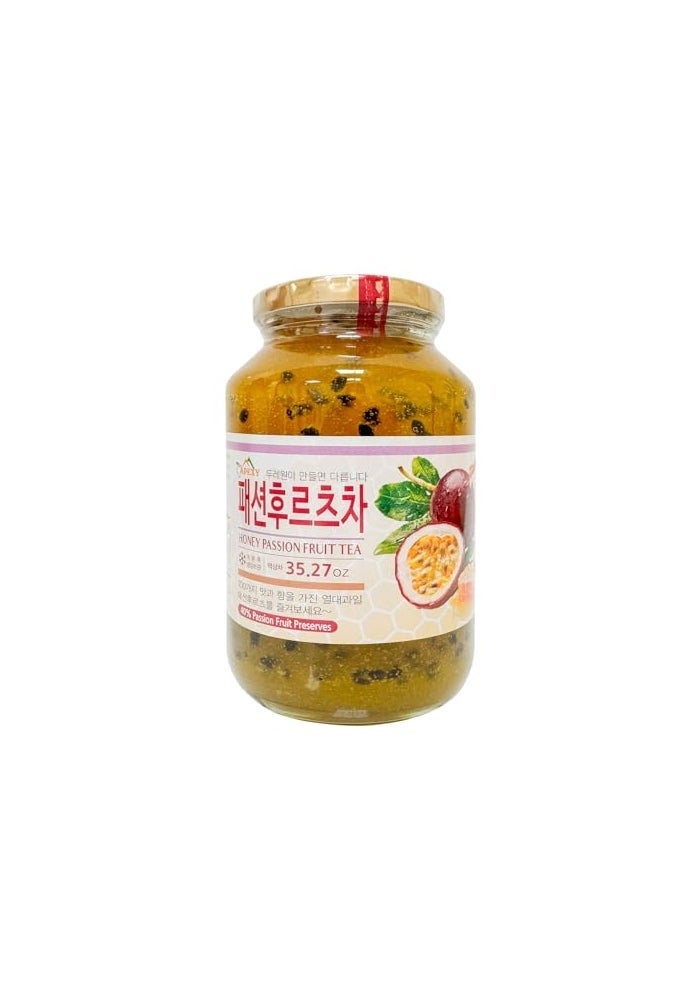 Apexy Authentic Korean Honey Passion Fruit Tea Passionfruit Puree  Just Add Hot Water Gourment Blend for Smoothies Cocktails Desserts and Spread No Artificial Colors Versatile and Natural Delight Made in KOREA 3527oz 1kg Honey Passion Fruit - Image 1