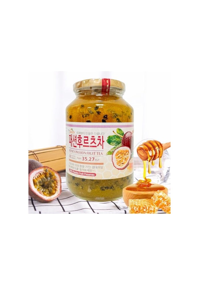 Apexy Authentic Korean Honey Passion Fruit Tea Passionfruit Puree  Just Add Hot Water Gourment Blend for Smoothies Cocktails Desserts and Spread No Artificial Colors Versatile and Natural Delight Made in KOREA 3527oz 1kg Honey Passion Fruit - Image 5