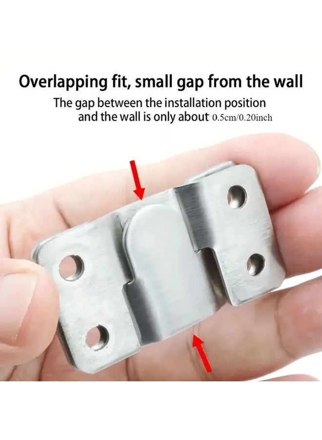 16pcs Stainless Steel Interlocking Hooks With Screws Wall Mount Brackets - Image 5