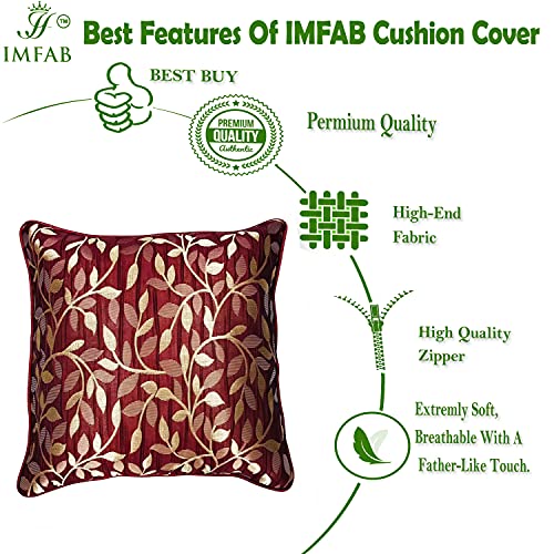 IM FAB® Jacquard Tecno Maroon Cushion Cover Set of 5 Pcs(16 X 16 Inchs or 40 x 40 cm) - Image 4