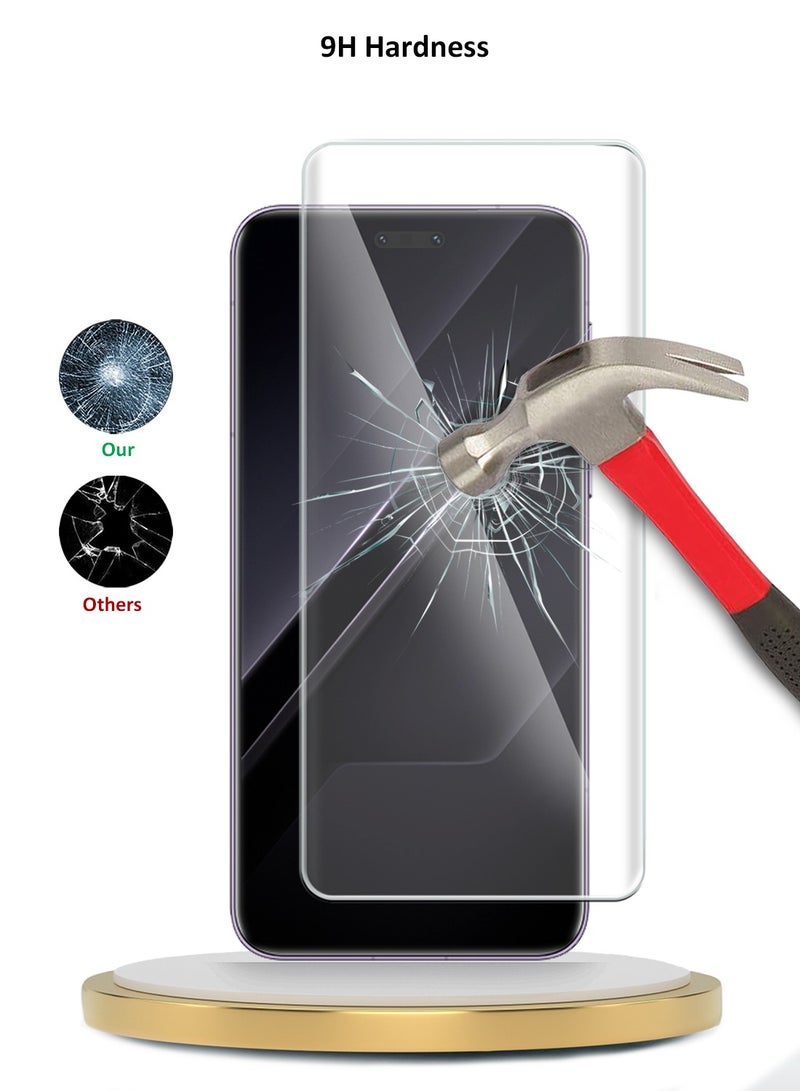 Wtech Honor Magic7 RSR Porsche Design 5G 2024 Premium Curved Edges UV Full Glue Full Cover Tempered Glass Screen Protector (MSGUCN) - Clear - Image 3