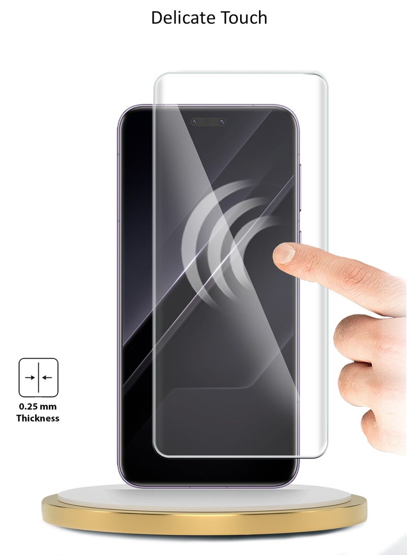 Wtech Honor Magic7 RSR Porsche Design 5G 2024 Premium Curved Edges UV Full Glue Full Cover Tempered Glass Screen Protector (MSGUCN) - Clear - Image 4