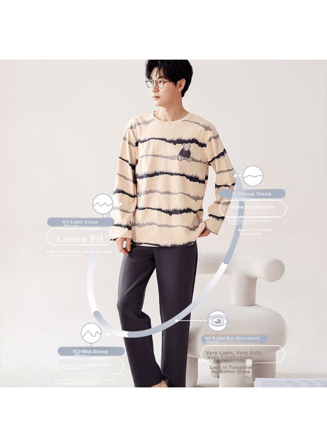 Yimian Men's Pajamas, 100% Pure Cotton, Summer New Style, All-cotton Short-sleeve Shorts, Comfortable Loose-fitting, Suitable For Outdoor Wear, Home Loungewear Set - Image 2