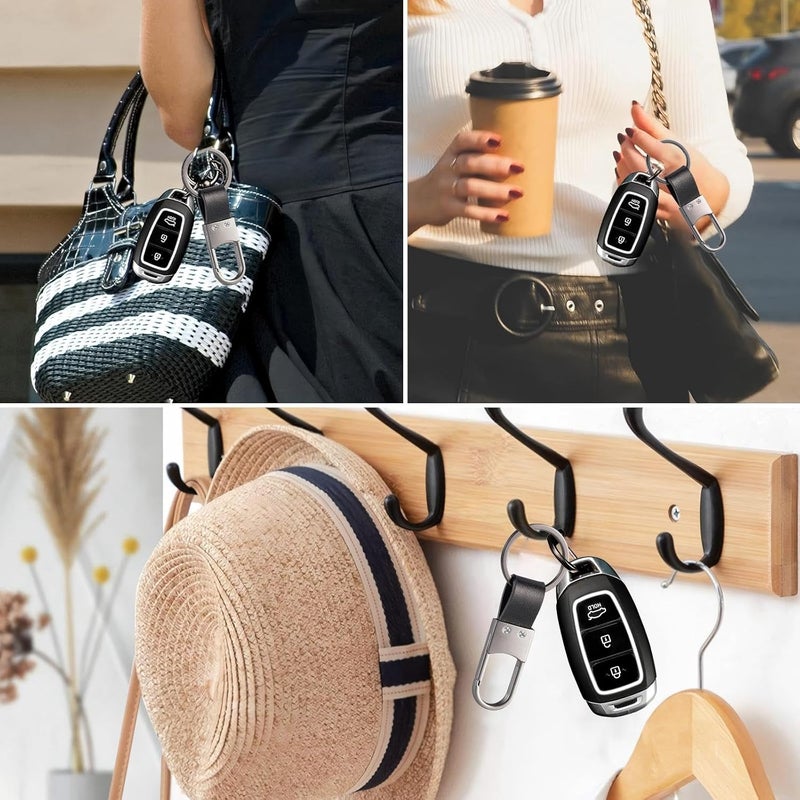 HUSHRICH 3Pcs Detachable Leather Keychain with Zinc Alloy Buckle - Heavy Duty Key Fob Holder for Men and Women - Image 3