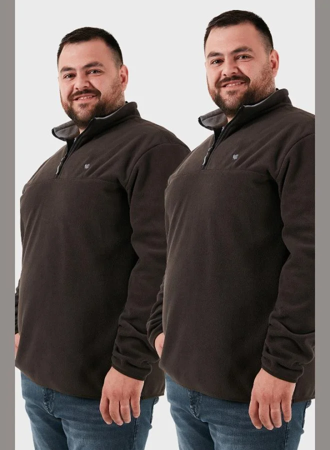 Buratti Regular Fit Anti-Pilling Plus Size Brushed Cold-Resistant 2-Pack Men's Fleece POLAR 5906001BS2