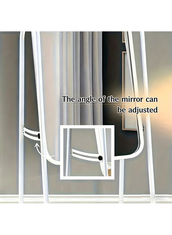 Adjustable Full-Length Mirror with Wheels & Storage Shelf, HD Clear Floor Dressing Mirror, Tiltable Standing Mirror for Bedroom Living Room - Image 5