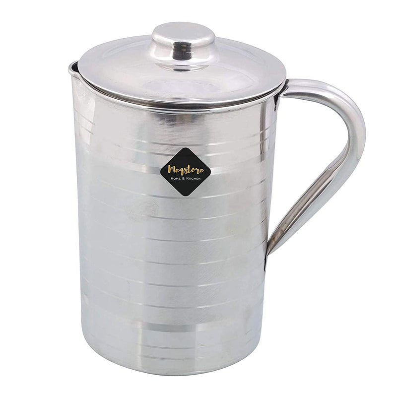 RJ kitchenware Store water jug Mug pitcher 2000 ML Stainless Steel Water Jug Pitcher 2 liters Water Jug Simple Design and with Lid Look Perfect on Dinning Table Jug Water Jug Simple Design with Lid 2000ml Tableware Silver Touch Water - Image 5