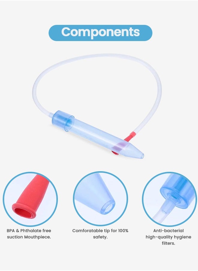 BAYBEE - Nasal Aspirator For Infant Babies With 24 Replacement Filters | 100% Safe Clean Snot Sucker Baby Nose Cleaner For Toddlers 0 To 2 Years Blue - Image 1