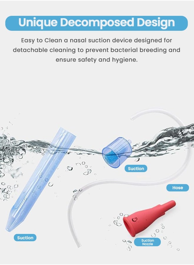 BAYBEE - Nasal Aspirator For Infant Babies With 24 Replacement Filters | 100% Safe Clean Snot Sucker Baby Nose Cleaner For Toddlers 0 To 2 Years Blue - Image 1