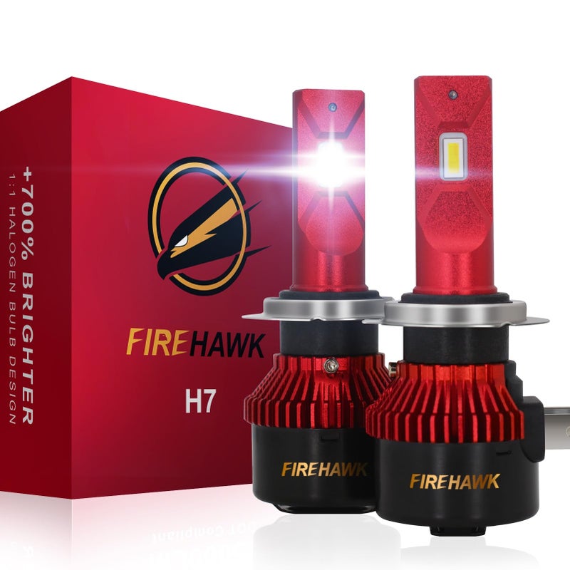 Firehawk H7 Bulbs 50000LM Pure White 6000K Plug & Play IP68 Waterproof Fog Light, Pack of 2 - Image 1