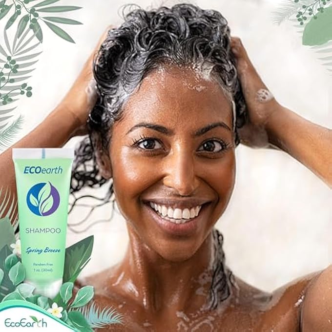 EcoEarth TRAVEL SIZE HOTEL SHAMPOO (1 FL OZ, 100 PACK, SPRING BREEZE), DELIGHT YOUR GUESTS WITH REVITALIZING AND REFRESHING SHAMPOO FOR GUEST HOSPITALITY, SMALL SIZE LUXURY SHAMPOO IN BULK - Image 3