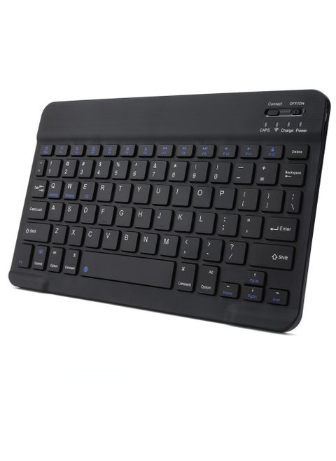 Rechargeable Bluetooth Keyboard  Ultra-Slim Portable Compact Wireless Mouse Keyboard for Android Windows Tablet Cell Phone iPhone iPad Pro Air Mini, iPad OS/iOS 13 and above | Black