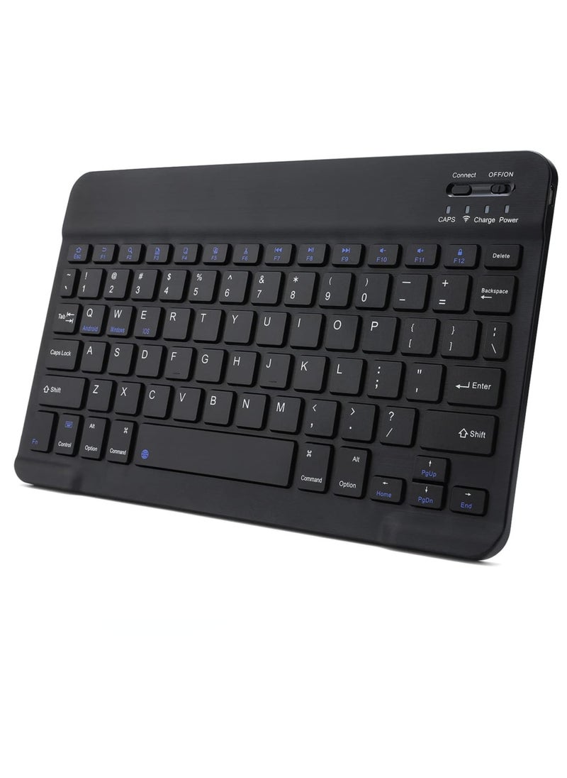 Rechargeable Bluetooth Keyboard  Ultra-Slim Portable Compact Wireless Mouse Keyboard for Android Windows Tablet Cell Phone iPhone iPad Pro Air Mini, iPad OS/iOS 13 and above | Black
