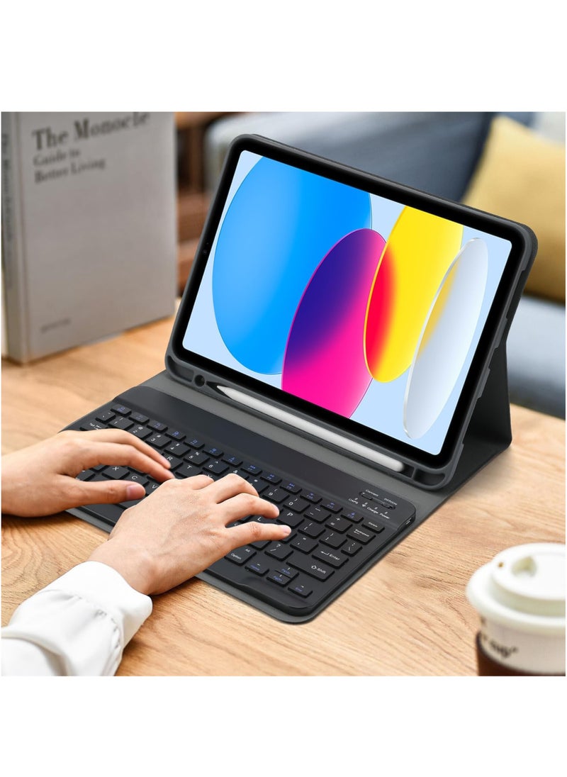 Rechargeable Bluetooth Keyboard  Ultra-Slim Portable Compact Wireless Mouse Keyboard for Android Windows Tablet Cell Phone iPhone iPad Pro Air Mini, iPad OS/iOS 13 and above | Black