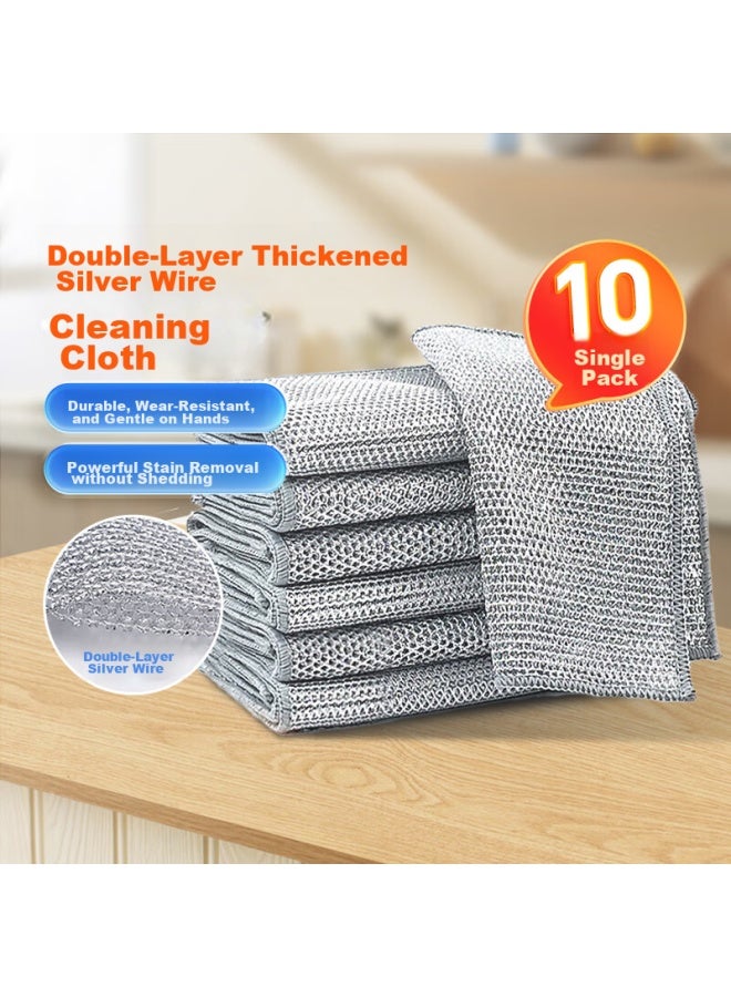 Sodolike Kitchen Cleaning Cloth, 10-pack, Thick Double-sided Dishwashing Cloth, Multi-functional Scouring Pad - Image 1