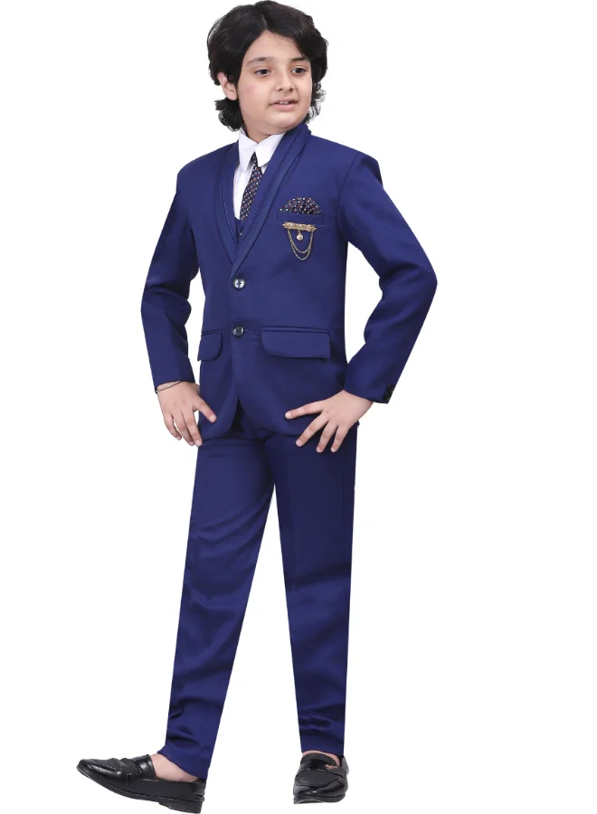BT DEZINES Royal Blue 5-Piece Suit Set for Boys