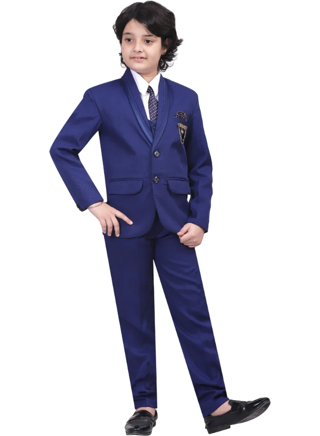 BT DEZINES Royal Blue 5-Piece Suit Set for Boys
