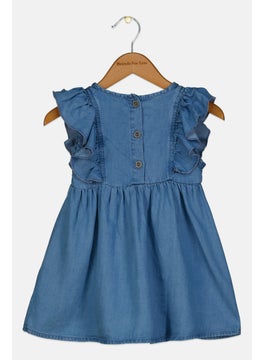 TRUSSARDI Toddlers Girl Embroidered Dress, Blue  - Image 2