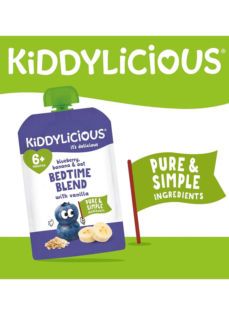 Kiddylicious طعام الأطفال كيديليشس بنكهة التوت الأزرق والموز والشوفان مع الفانيليا، عبوة 400 جرام (4x100 جرام) | وجبة خفيفة سلسة للتخلص من الرضاعة للأطفال من عمر 6 أشهر وما فوق | نباتي وصديق للحساسية - Image 3