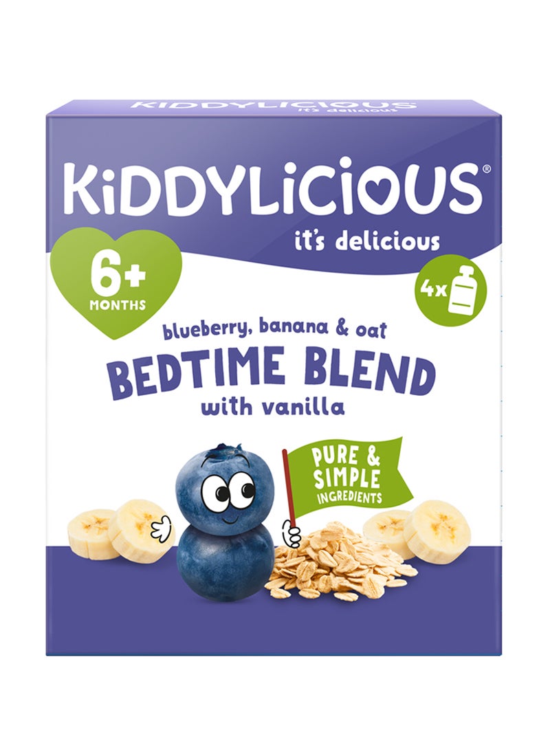 Kiddylicious طعام الأطفال كيديليشس بنكهة التوت الأزرق والموز والشوفان مع الفانيليا، عبوة 400 جرام (4x100 جرام) | وجبة خفيفة سلسة للتخلص من الرضاعة للأطفال من عمر 6 أشهر وما فوق | نباتي وصديق للحساسية - Image 2