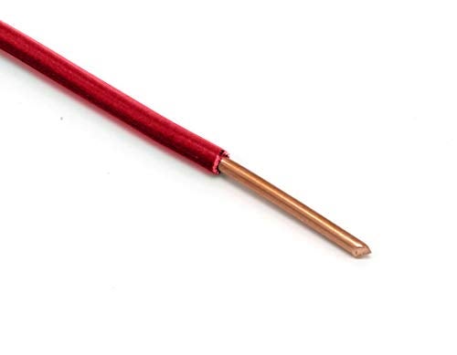 THE CIMPLE CO 10 Feet (3 Meter) - Insulated Solid Copper THHN/THWN Wire - 14 AWG, Made in The USA, Residential, Commerical, Industrial, Grounding, Electrical Rated for 600 Volts - in Red - Image 2