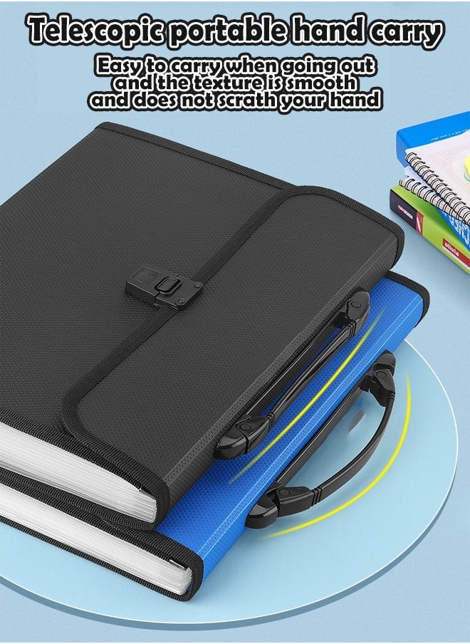 ZCM-HAPPY - Set of 2 A4 Document Bag Set - 13 Grid Accordion Bag & 12 Grid Rainbow Round Cover Portable Folder - High Capacity Multi-Layer Storage for Students & Professionals - Image 1
