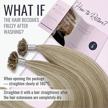 Fshine Keratin Bonding Hair Extensions Real Human Light Blonde with Golden Blonde Remy Straight Pre Bonded Fusion Hair Extensions 22Inch 50g50s - Image 3