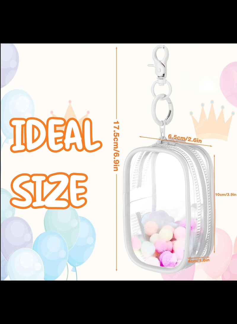 AVACraft Clear Figure Display Bag with Keychain, Portable Small Doll Storage Bag Hanging Blind Box Organizer Zipper Closure, Dustproof Collectibles Display Case for Showing Off Blind Boxes, Mini Figures,White - Image 4