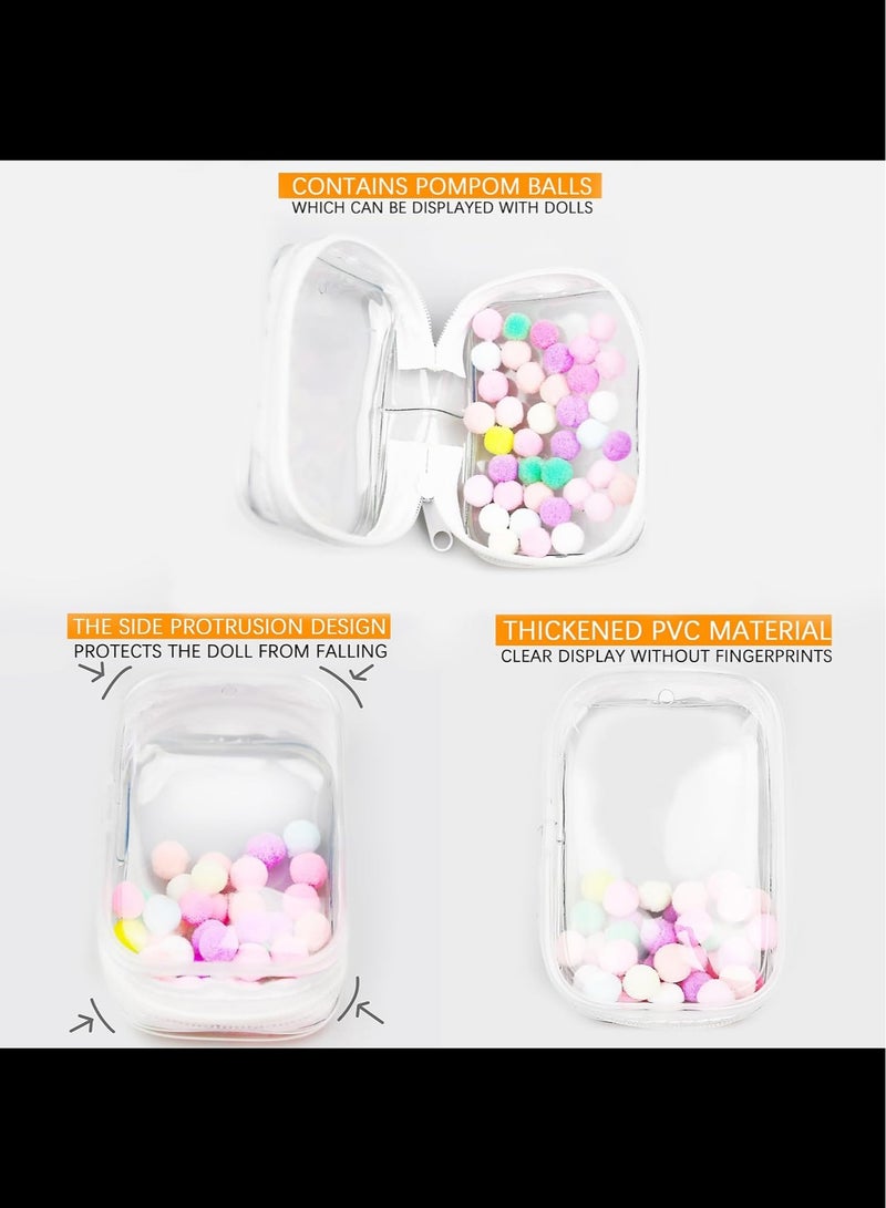 AVACraft Clear Figure Display Bag with Keychain, Portable Small Doll Storage Bag Hanging Blind Box Organizer Zipper Closure, Dustproof Collectibles Display Case for Showing Off Blind Boxes, Mini Figures,White - Image 5