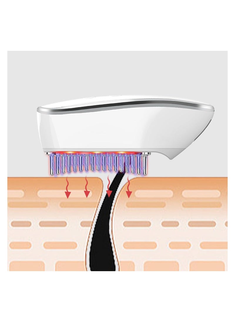 SYOSI Microcurrent Scalp Massager, Electric Scalp Massage Brush, USB Charging Hair Massage Brush, Head Scratcher Electric Hair Oil Applicator, Multi-Functional Care Comb Oil Dispenser for Hair White  - Image 2