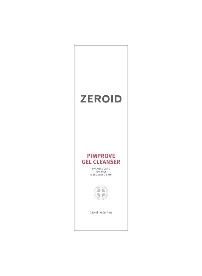 zeroid Pimprove Gel Cleanser Korean Dermocosmetic Balanced Care for Oily & Troubled Skin (180 mL) - Image 1