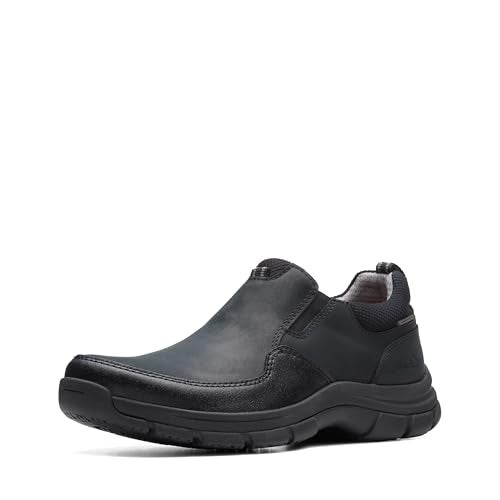 clarks حذاء كلاركس للرجال وولباث ستيب لوفر، جلد أسود، 7.5 - Image 1