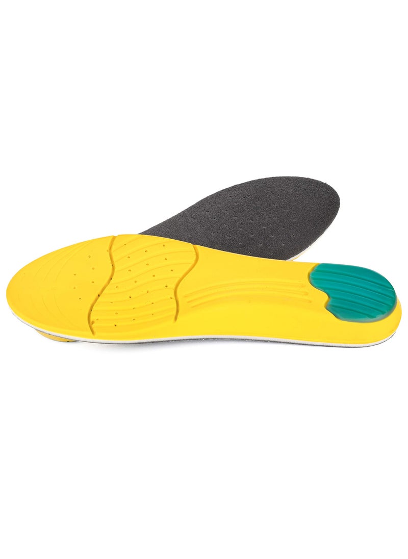 Orthotic Plantar Fasciitis Memory Foam Comfort Elevator Shoe Insole, Cushioning Best Insoles for Men N Women for Everyday Use Large (Yellow)