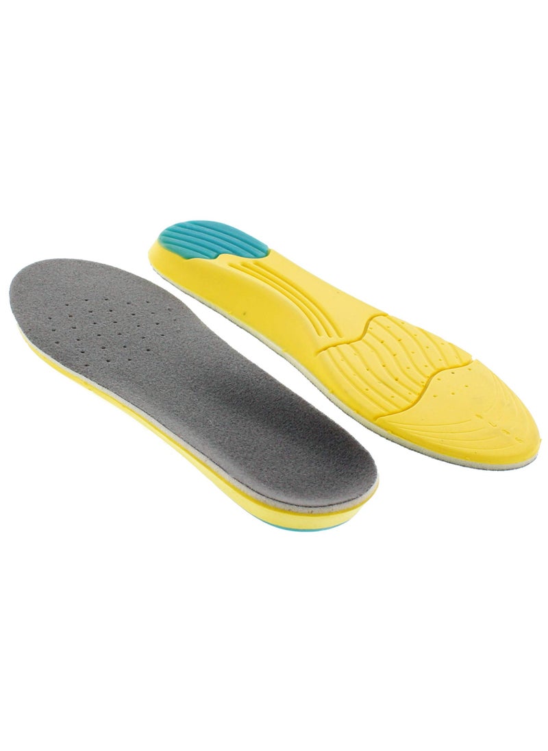 Orthotic Plantar Fasciitis Memory Foam Comfort Elevator Shoe Insole, Cushioning Best Insoles for Men N Women for Everyday Use Large (Yellow)