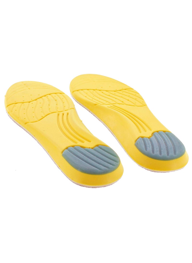 Orthotic Plantar Fasciitis Memory Foam Comfort Elevator Shoe Insole, Cushioning Best Insoles for Men N Women for Everyday Use Large (Yellow)