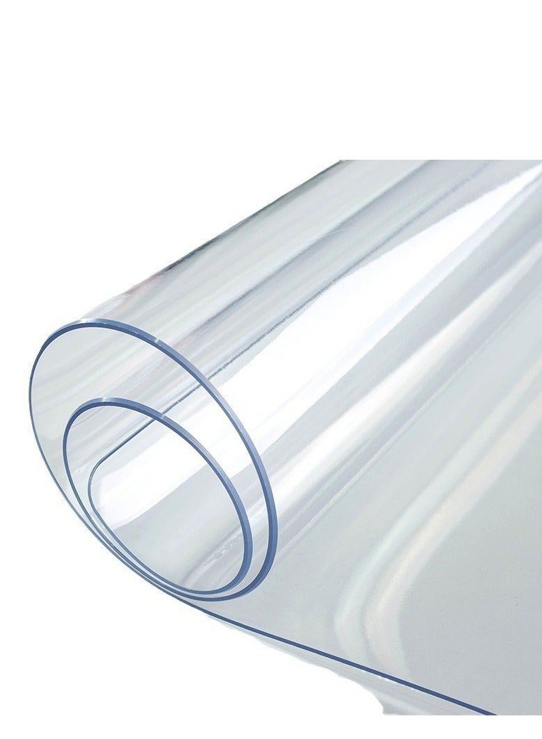 60 x 120cm Clear Plastic Dining Room Table Protector Tablecloth Table Mat Wooden Furniture, Tablecloth Top Protector Cover Waterproof PVC Vinyl  - Image 2