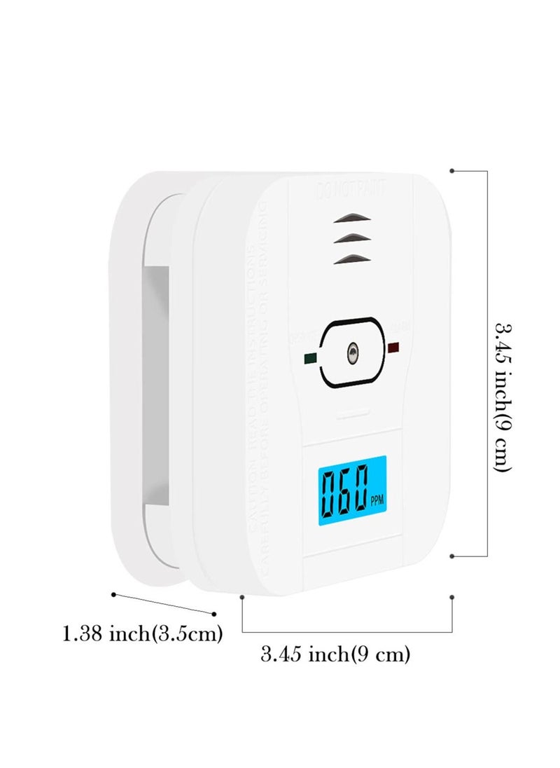 SYOSI - Combination and Carbon Monoxide Alarm Detector, 3 in1 Temperature 85 dB High Decibel Battery Operated with LCD Display - Image 1