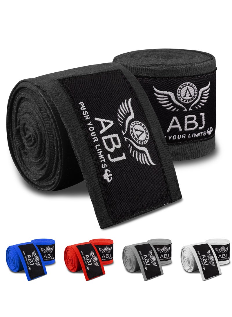 ABJ Premium Boxing Hand Wraps for Men & Women – 180 Inch Elasticated Hand Wraps for MMA, Muay Thai, Kickboxing & Training – Wrist Support & Knuckle Protection – Breathable & Durable - Image 1