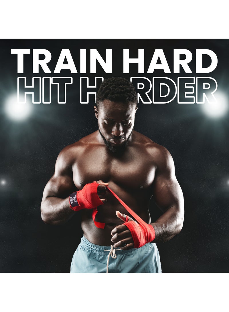 ABJ Premium Boxing Hand Wraps for Men & Women – 180 Inch Elasticated Hand Wraps for MMA, Muay Thai, Kickboxing & Training – Wrist Support & Knuckle Protection – Breathable & Durable - Image 3